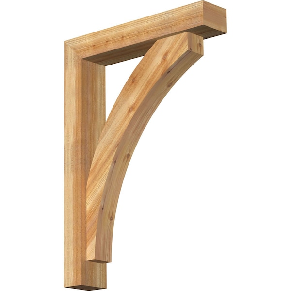 Ekena Millwork Thorton Block Rough Sawn Bracket w/ Offset Brace, Western Red Cedar, 6"W x 30"D x 42"H BKT0604X30X42THR05RWR - main